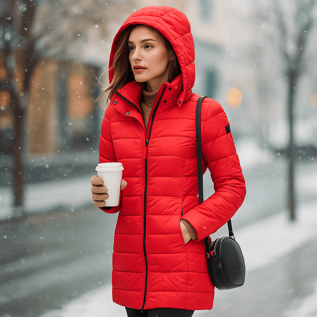 Elisa – Długa Damska Kurtka Puchowa - vivano - warszawa