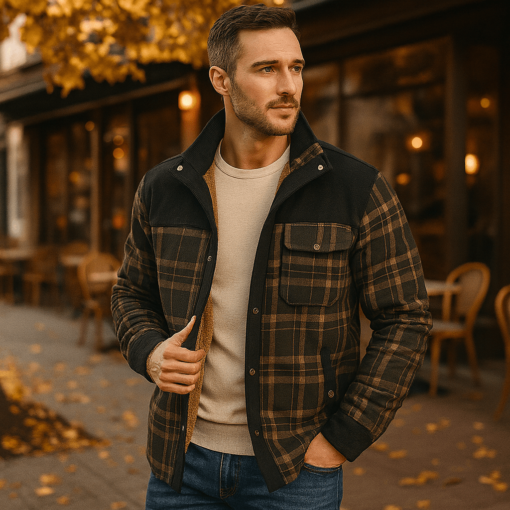 Fôret – męska ocieplana kurtka flanelowa - vivano - warszawa