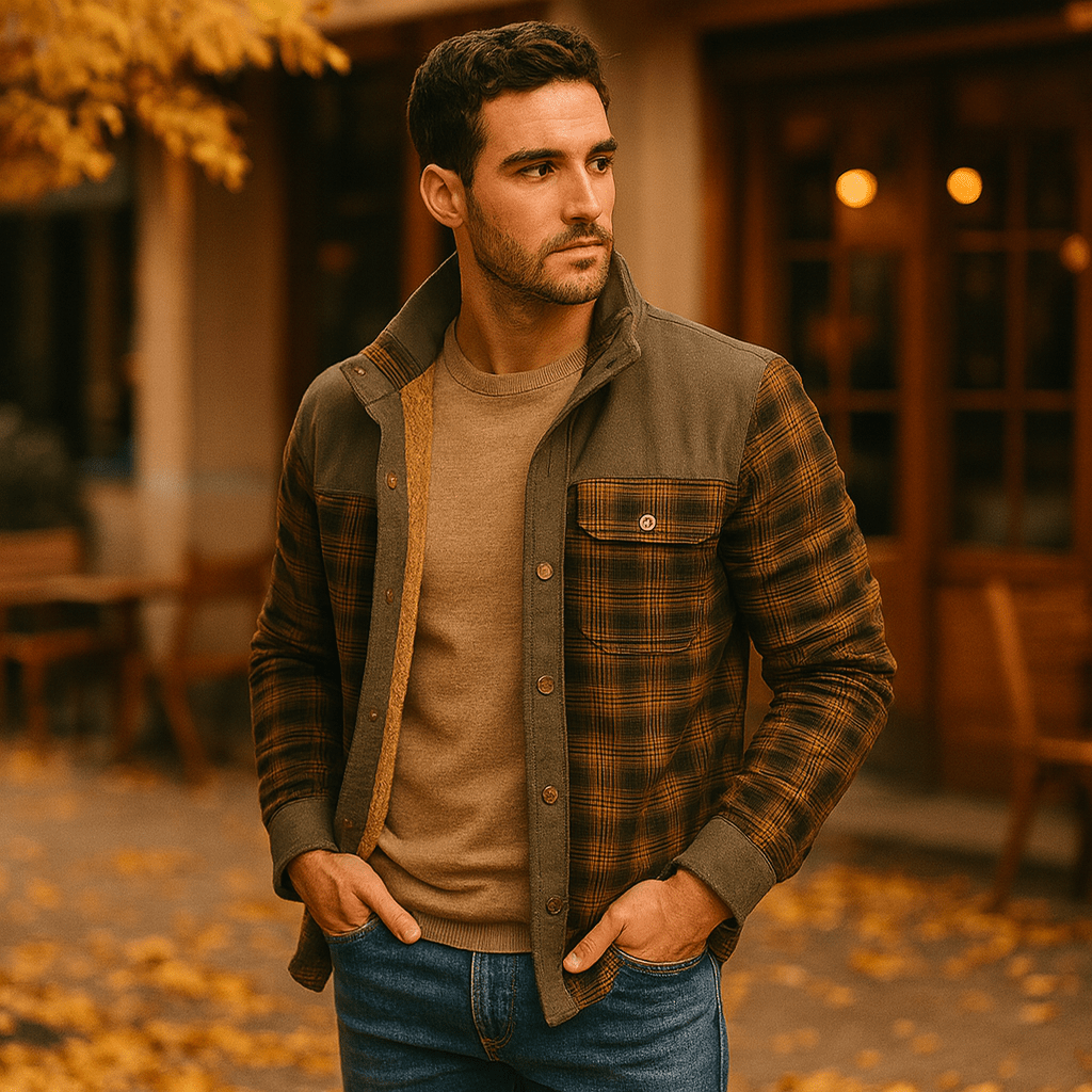 Fôret – męska ocieplana kurtka flanelowa - vivano - warszawa