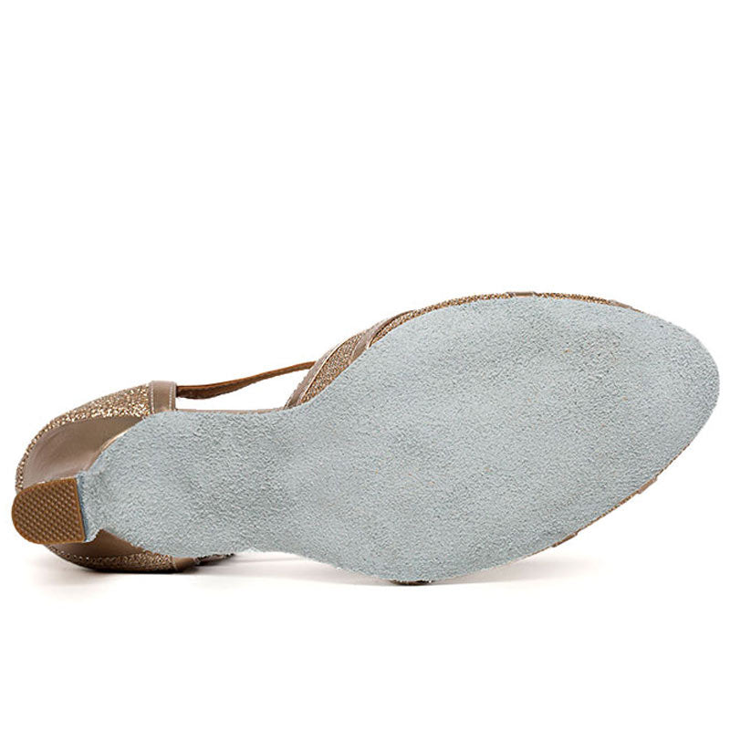 Buty do tańca łacinskiego damskie czółenka z brokatem obcas 7cm