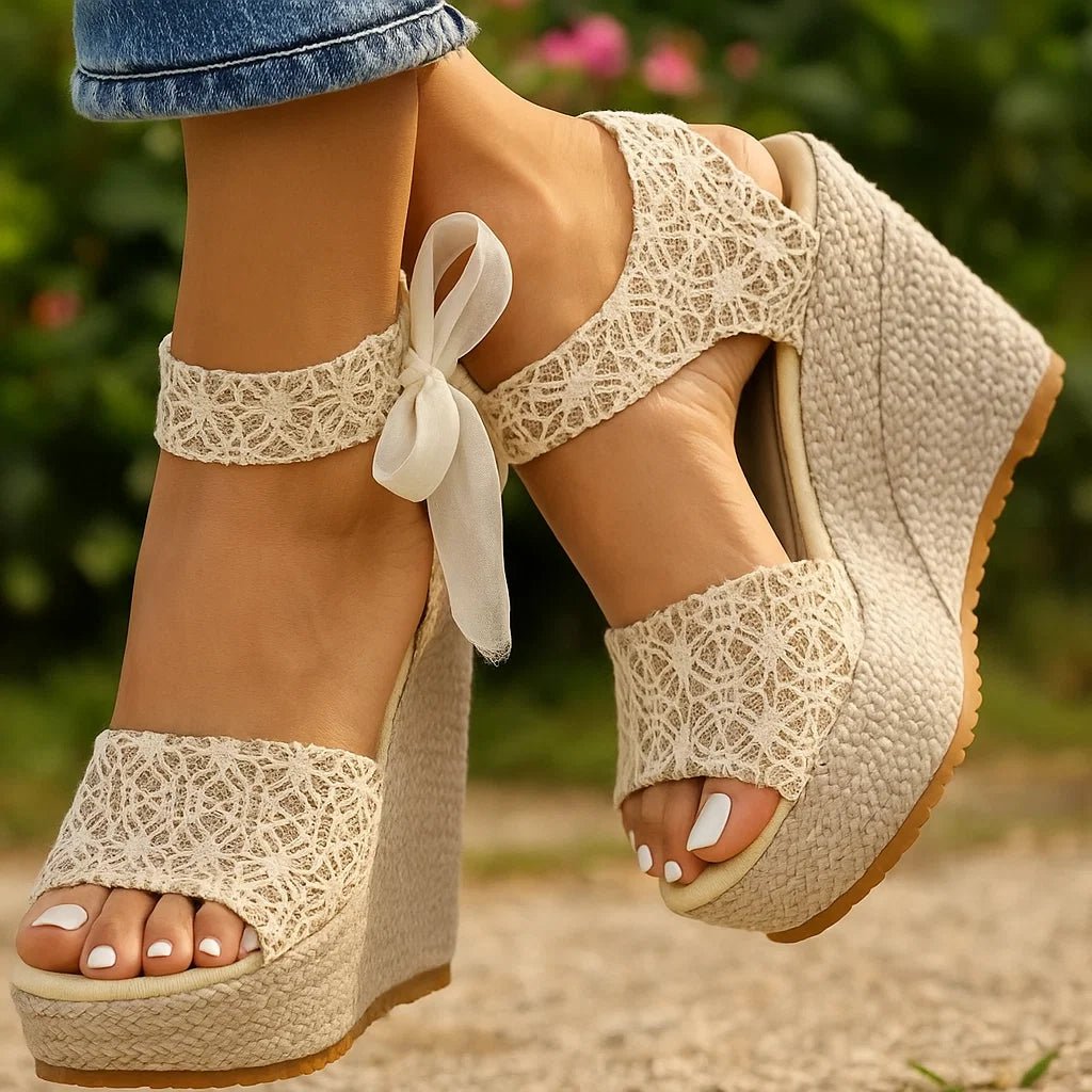 Helena Sandały na Koturnie z Kokardą - vivano - warszawa