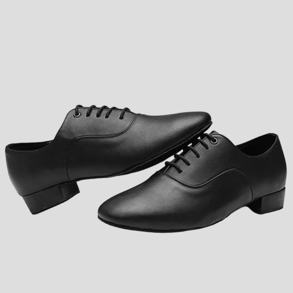 Męskie buty taneczne do tańca łacińskiego czarne ze sznurowaniem