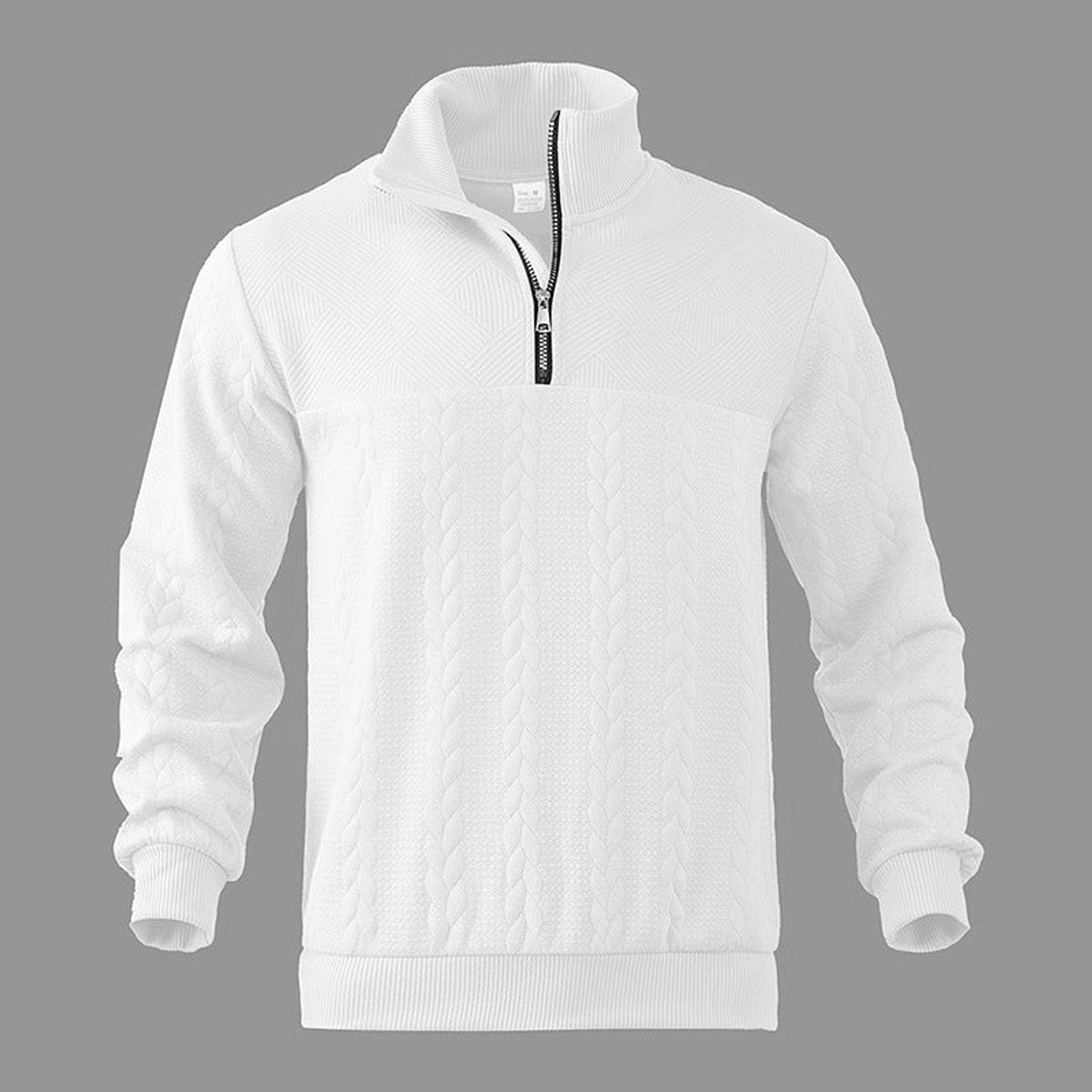 Męski Sweter Splot Zamek Ćwiartka