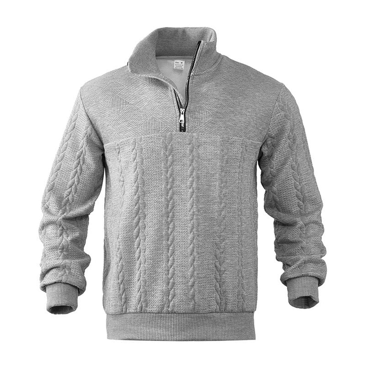 Męski Sweter Splot Zamek Ćwiartka