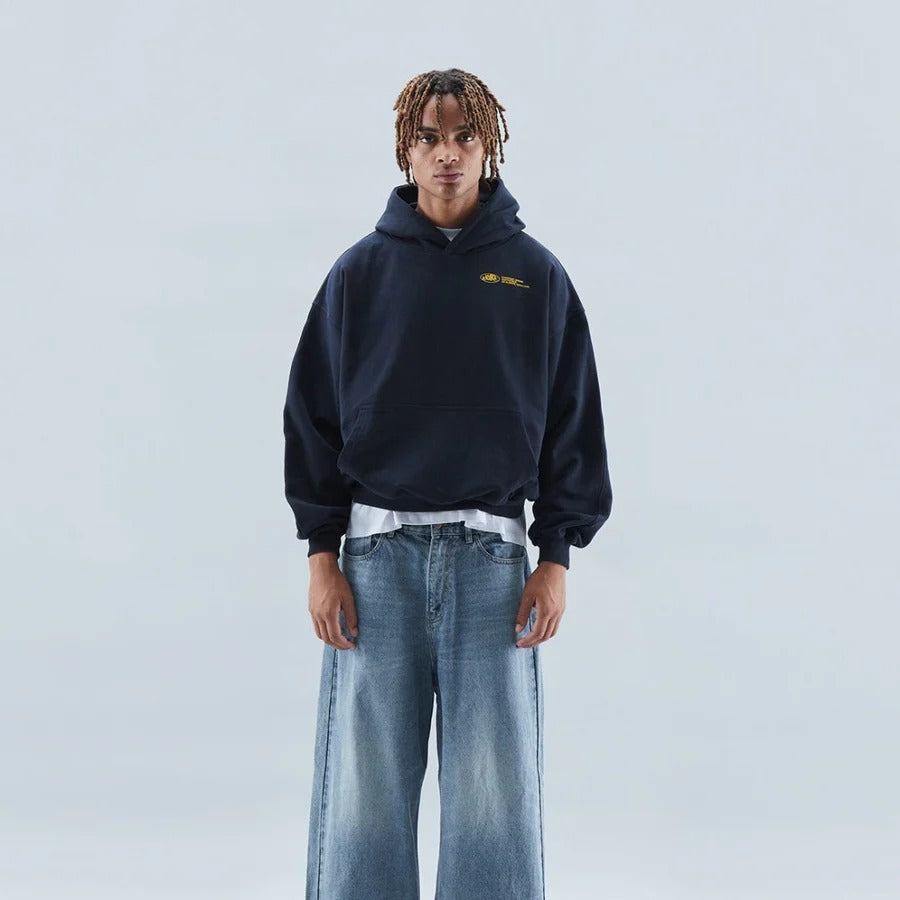Oversized hoodie unisex luźny krój z regulowanym kapturem