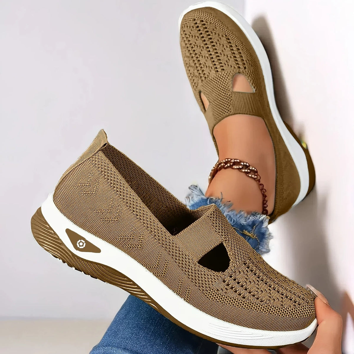 Damskie buty ortopedyczne oddychające antypoślizgowe z pianką memory foam slip-on