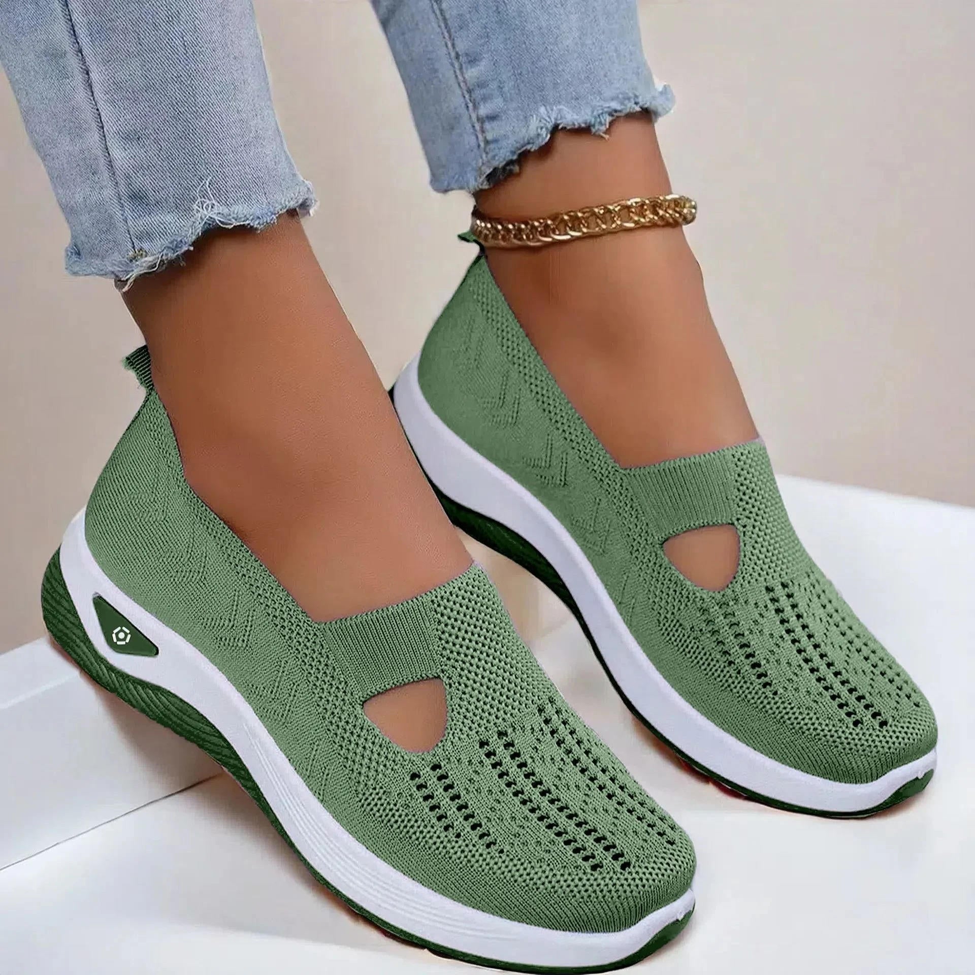 Damskie buty ortopedyczne oddychające antypoślizgowe z pianką memory foam slip-on