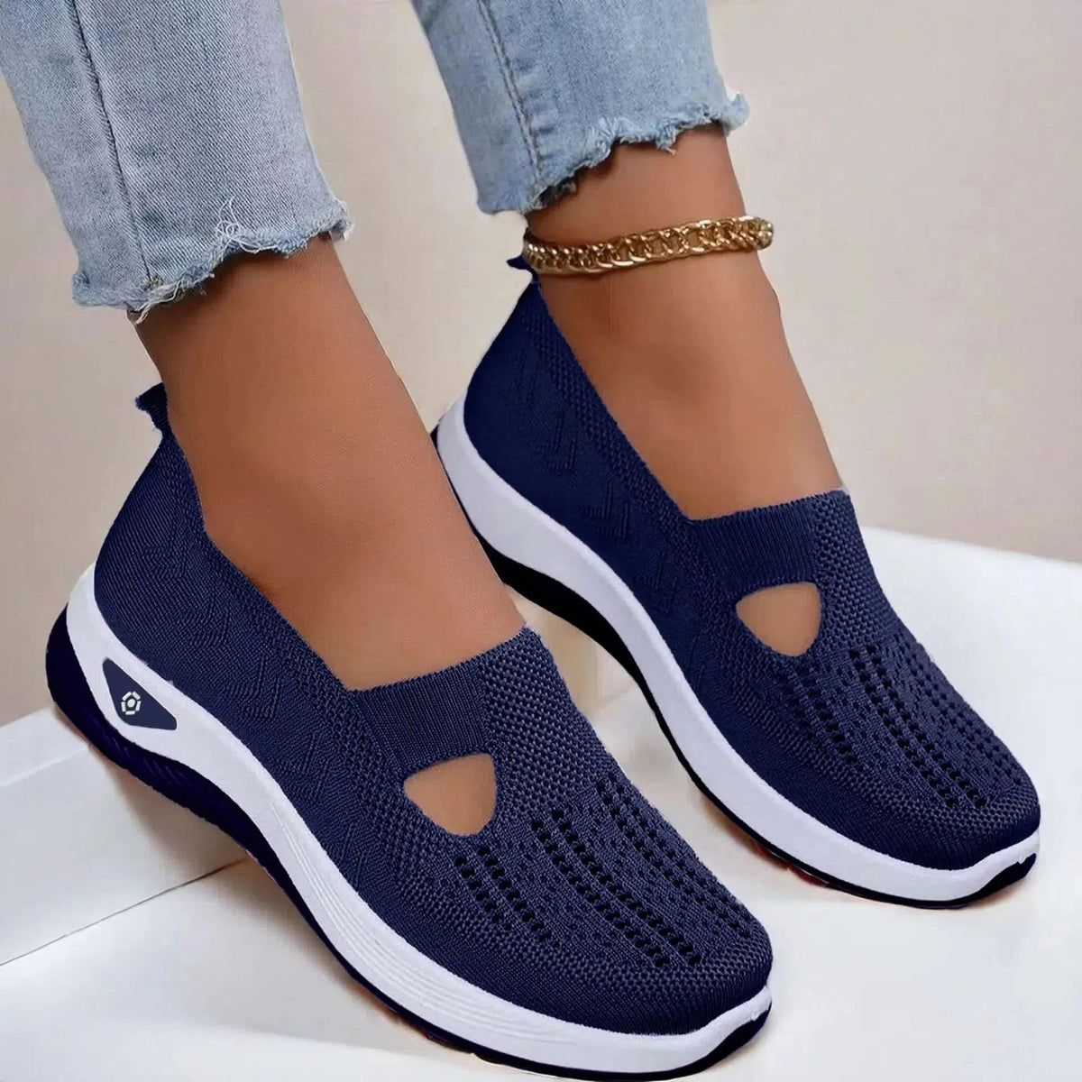 Damskie buty ortopedyczne oddychające antypoślizgowe z pianką memory foam slip-on