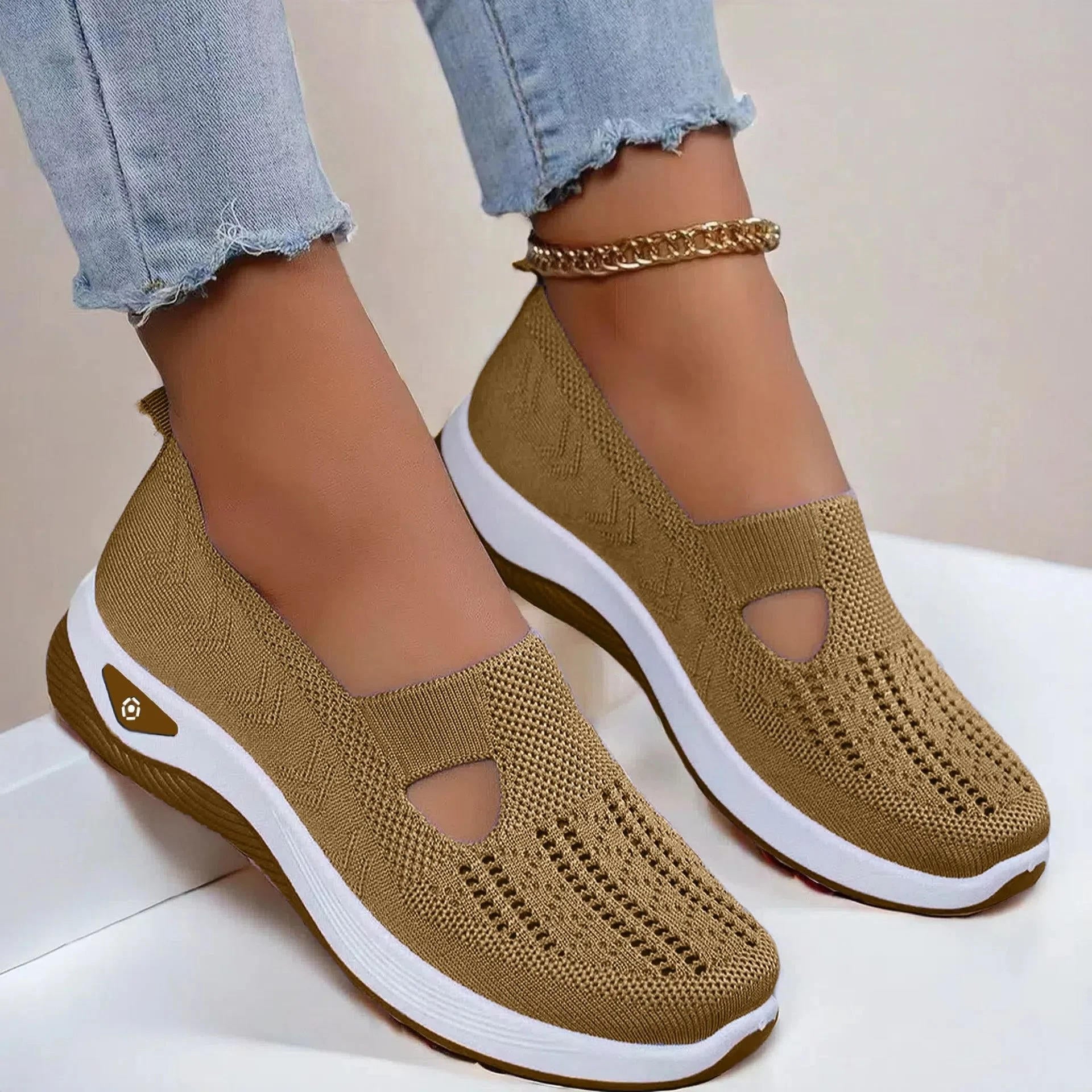 Damskie buty ortopedyczne oddychające antypoślizgowe z pianką memory foam slip-on