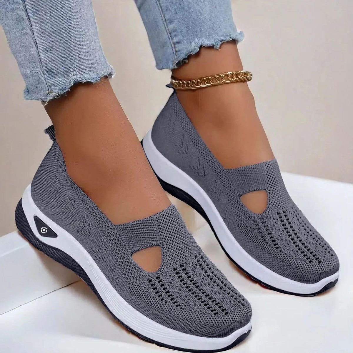Damskie buty ortopedyczne oddychające antypoślizgowe z pianką memory foam slip-on