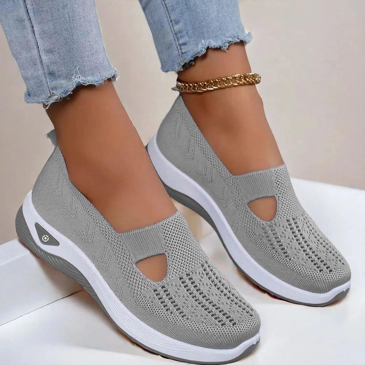 Damskie buty ortopedyczne oddychające antypoślizgowe z pianką memory foam slip-on