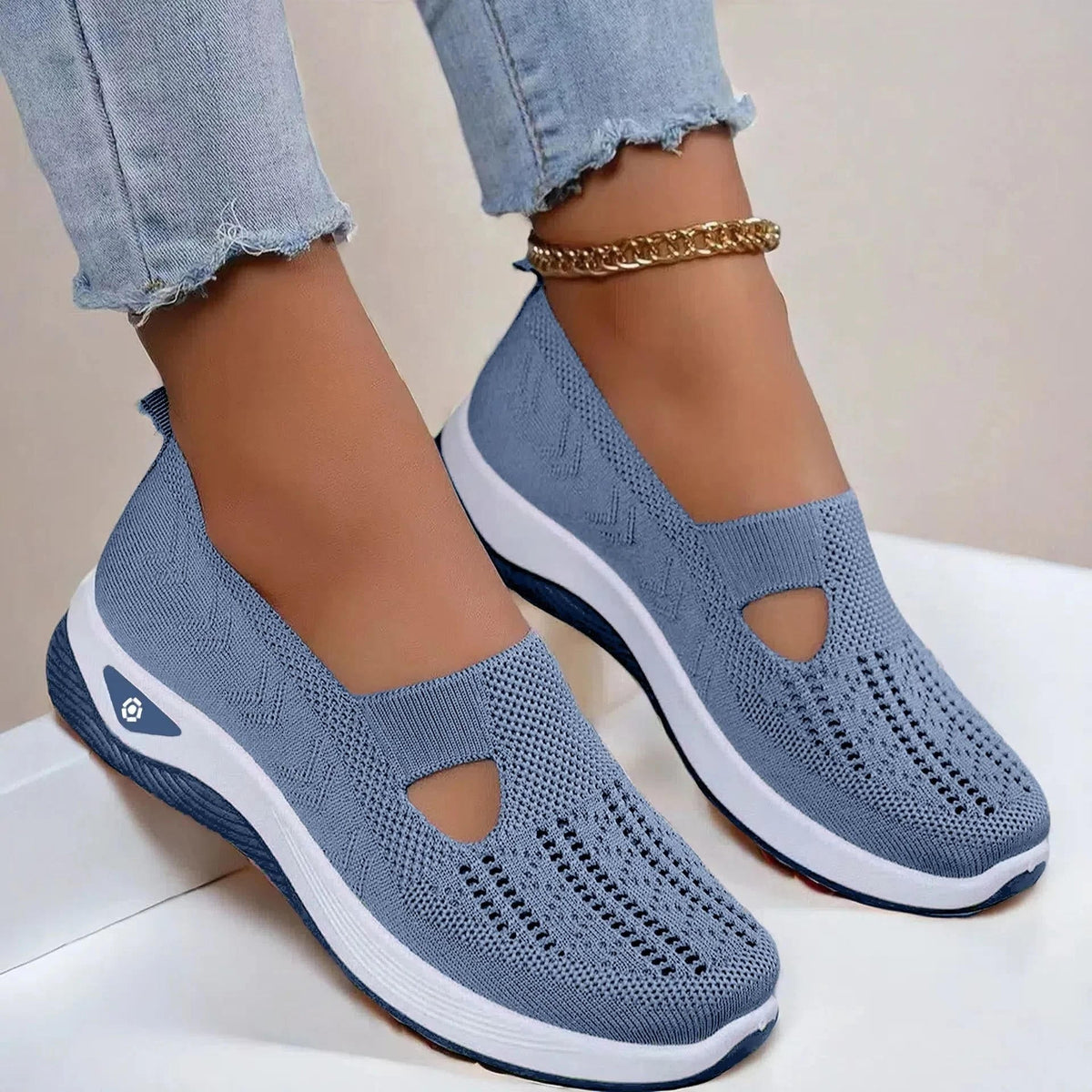 Damskie buty ortopedyczne oddychające antypoślizgowe z pianką memory foam slip-on
