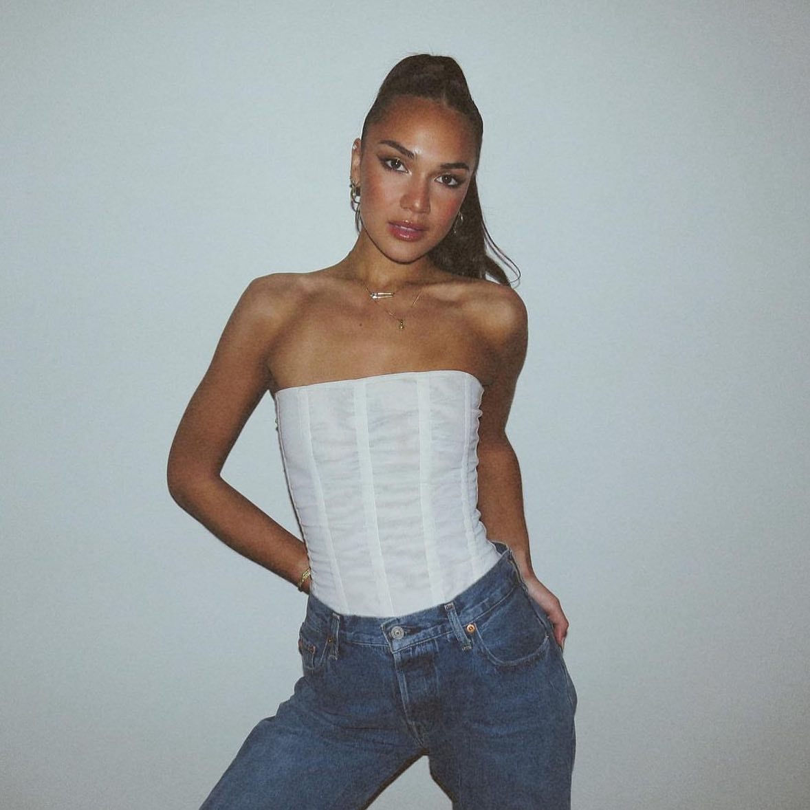 Damski Top Corset | Bez Ramiączek, Top Dopasowany do Ciała
