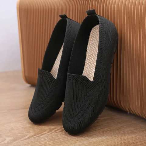 Damskie dzianinowe mokasyny slip-on lekkie i oddychające