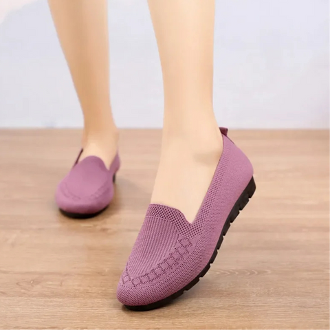 Damskie dzianinowe mokasyny slip-on lekkie i oddychające