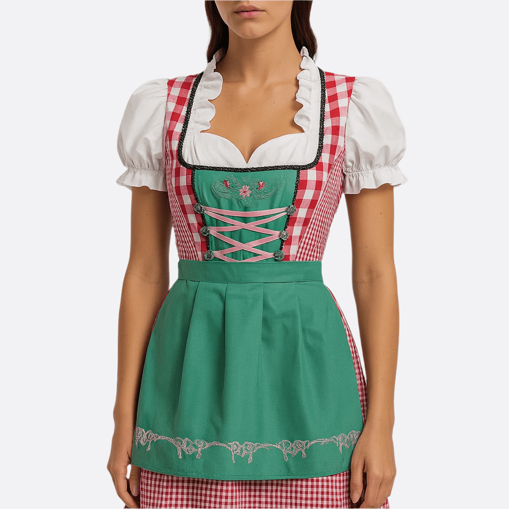 Kobiece Sukienka Dirndl na Oktoberfest - Miękki Materiał - Klasyczny Styl - Szczegółowa Tradycyjna Sukienka Festiwalowa - vivano - warszawa