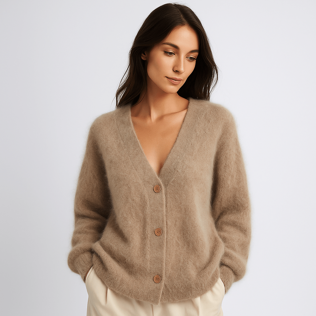 Kobieta Miękka Kardigan - Przytulna Wygodna Kurtka - Stylowa - vivano - warszawa