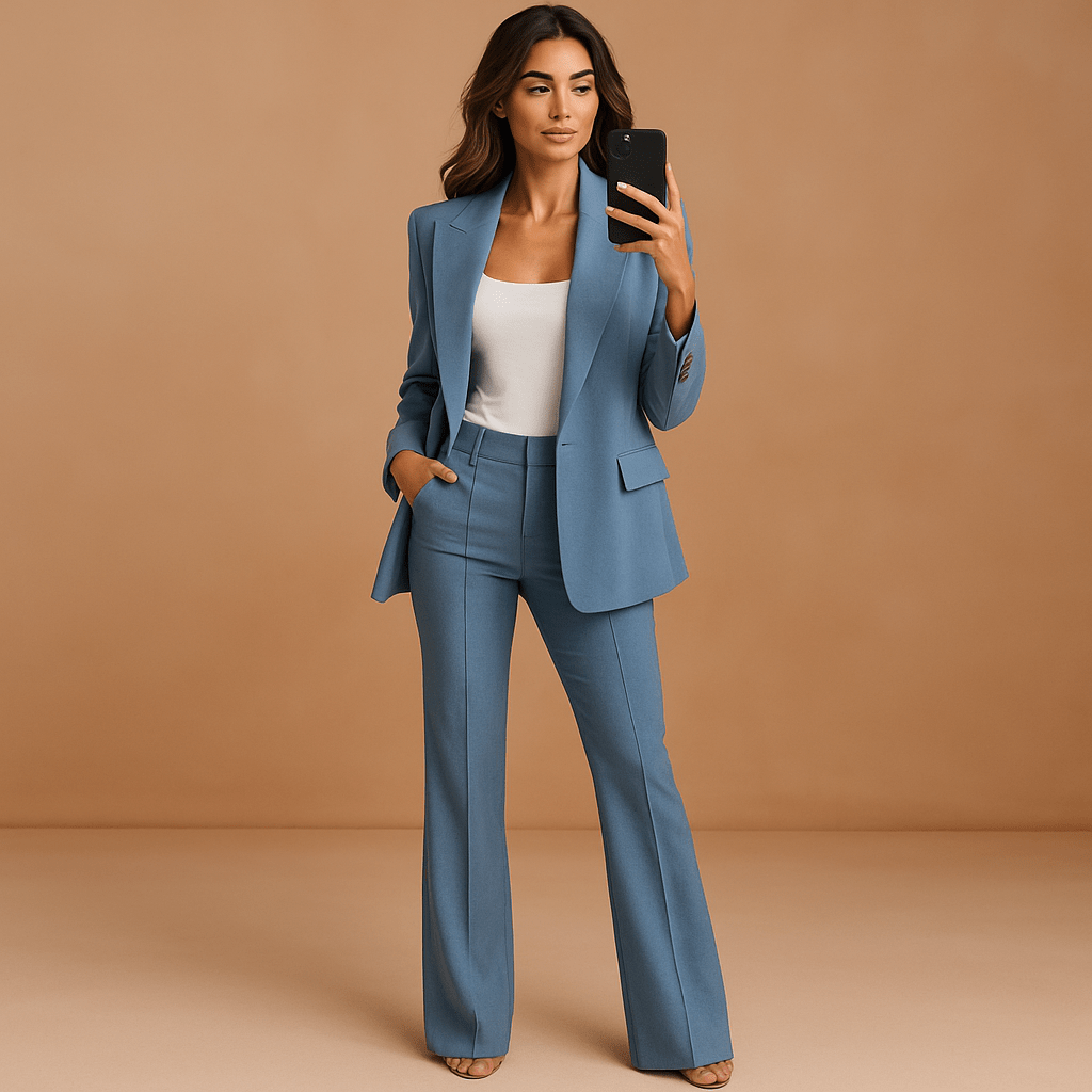 Komplet Słuchawka - Marynarka i Spodnie - Damski Luo - vivano - warszawa