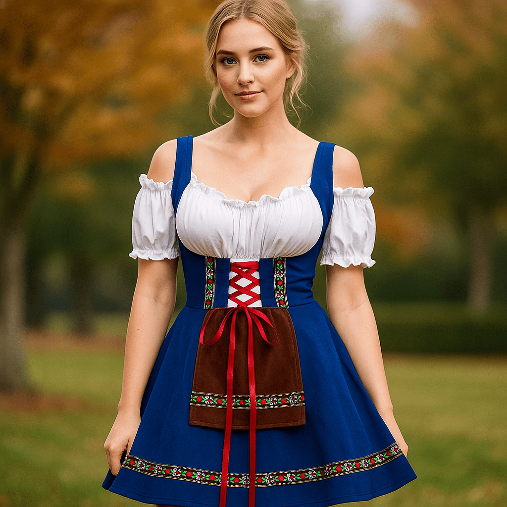 Kostium Halloween Plus Size - Mini Sukienka - Bufiaste Rękawy - vivano - warszawa