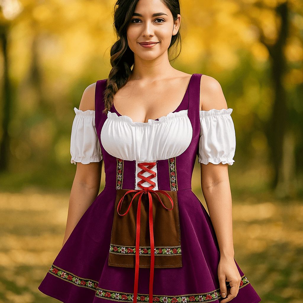 Kostium Halloween Plus Size - Mini Sukienka - Bufiaste Rękawy - vivano - warszawa