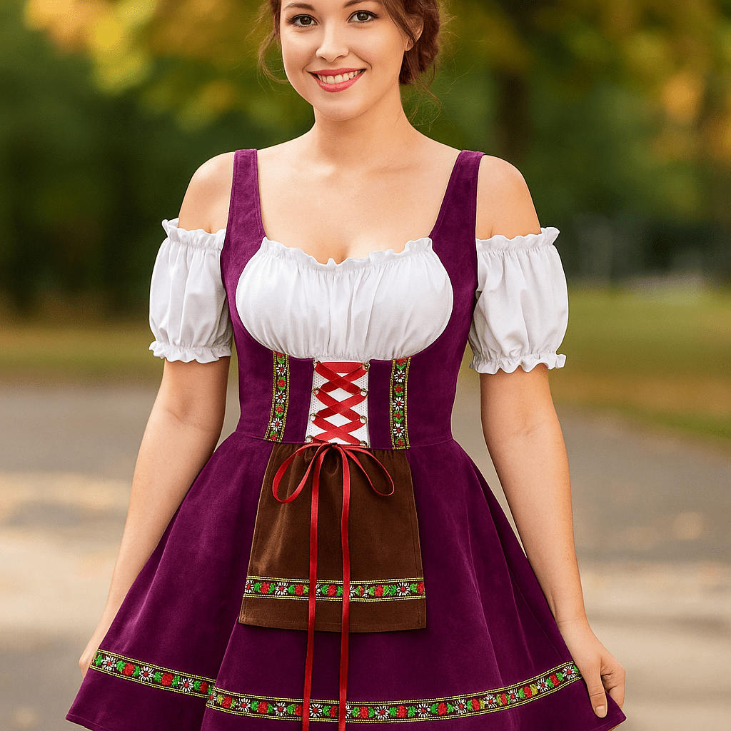 Kostium Halloween Plus Size - Mini Sukienka - Bufiaste Rękawy - vivano - warszawa