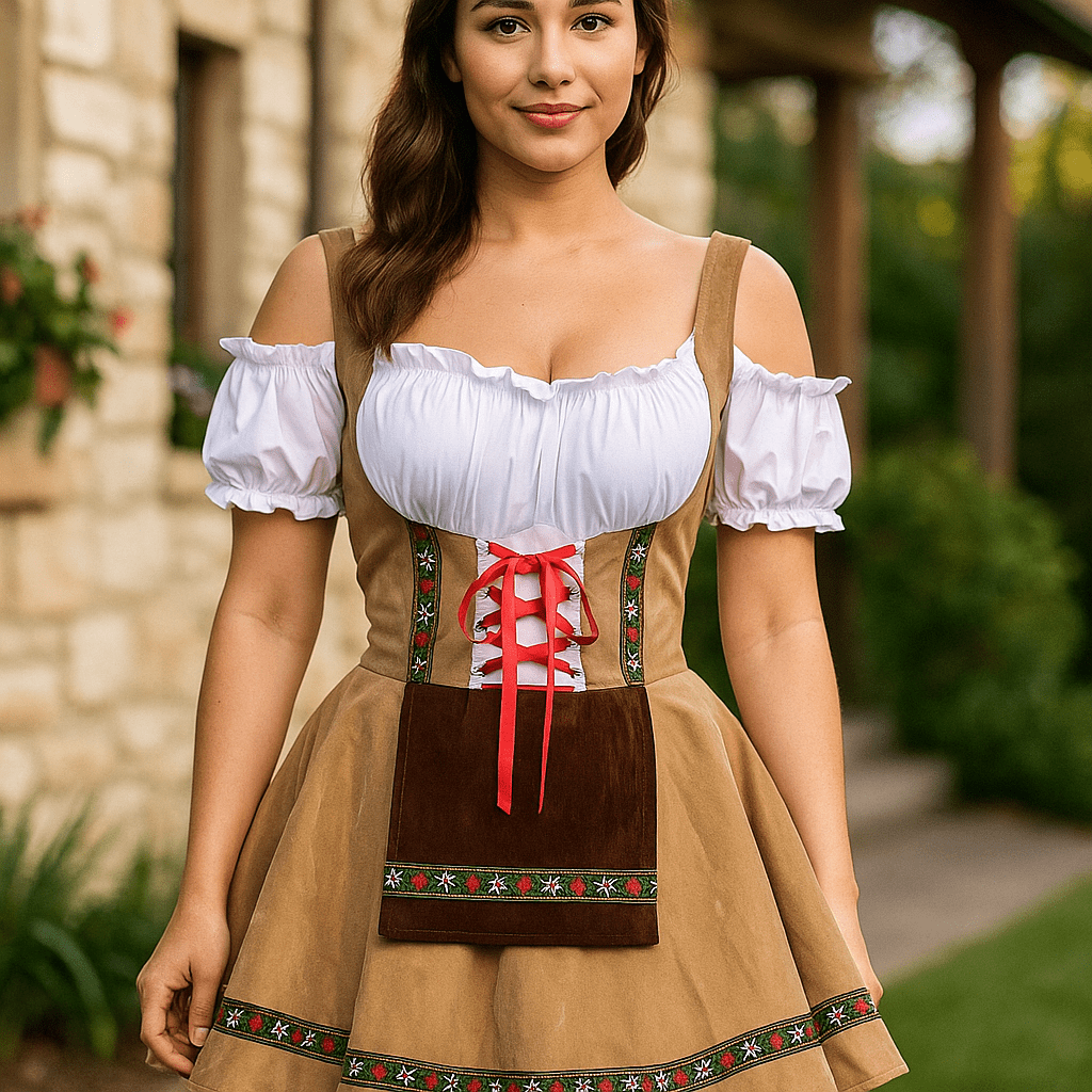 Kostium Halloween Plus Size - Mini Sukienka - Bufiaste Rękawy - vivano - warszawa