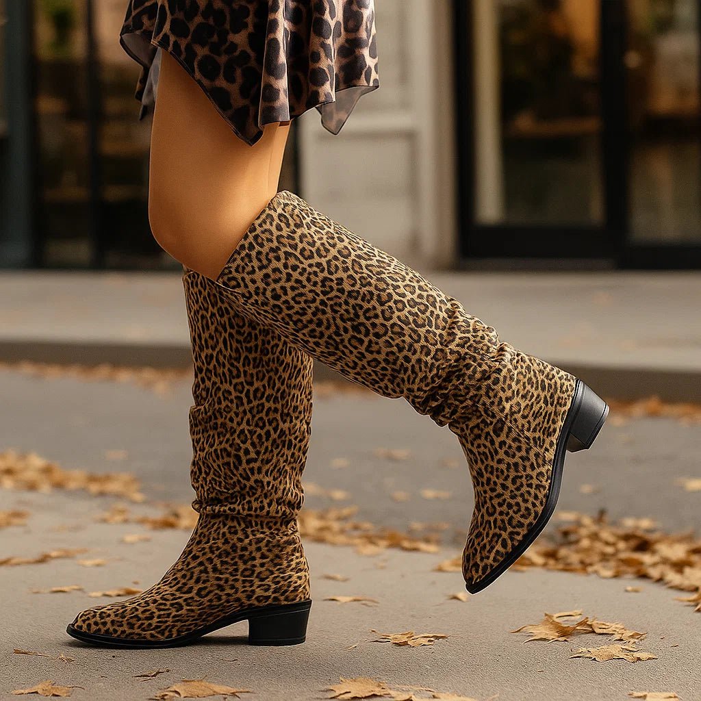 Kozaki Overkneestøvler – Wzór Lamparta i Styl - vivano - warszawa