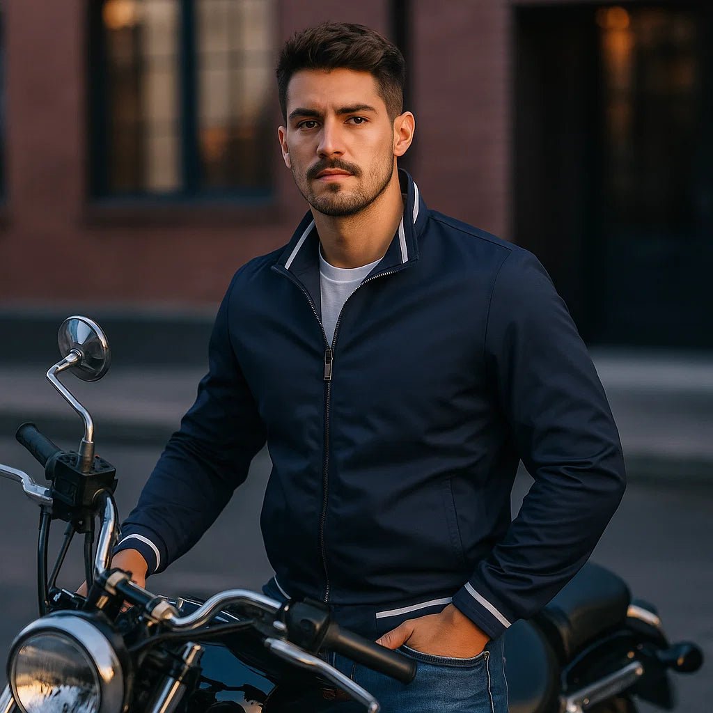 Kurtka bomber męska - paski - stylowy komfort - vivano - warszawa