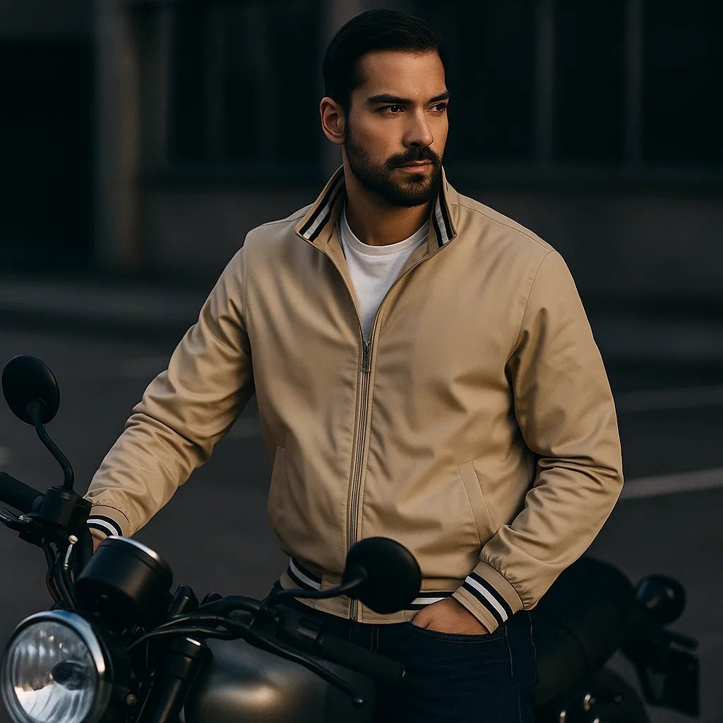 Kurtka bomber męska - paski - stylowy komfort - vivano - warszawa