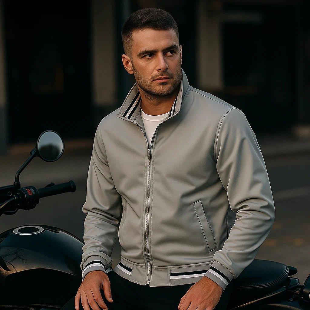 Kurtka bomber męska - paski - stylowy komfort - vivano - warszawa