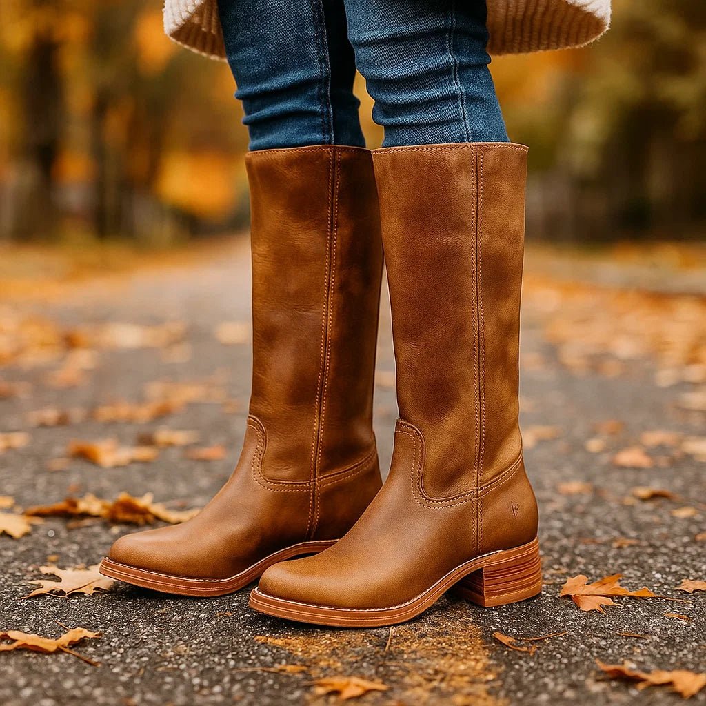 Leonie – długie skórzane botki damskie - vivano - warszawa