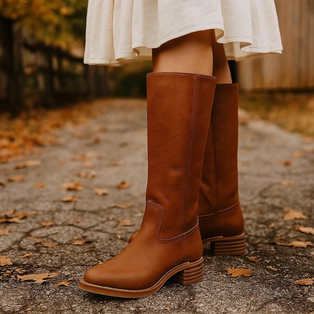 Leonie – długie skórzane botki damskie - vivano - warszawa