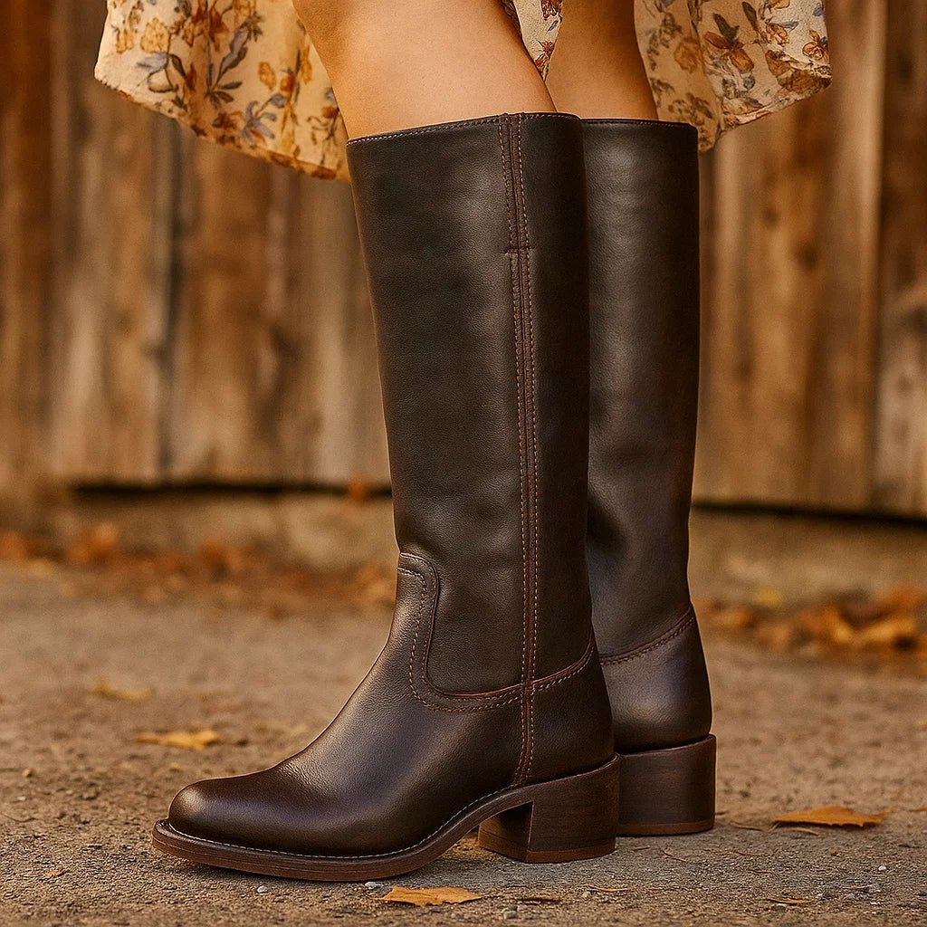 Leonie – długie skórzane botki damskie - vivano - warszawa