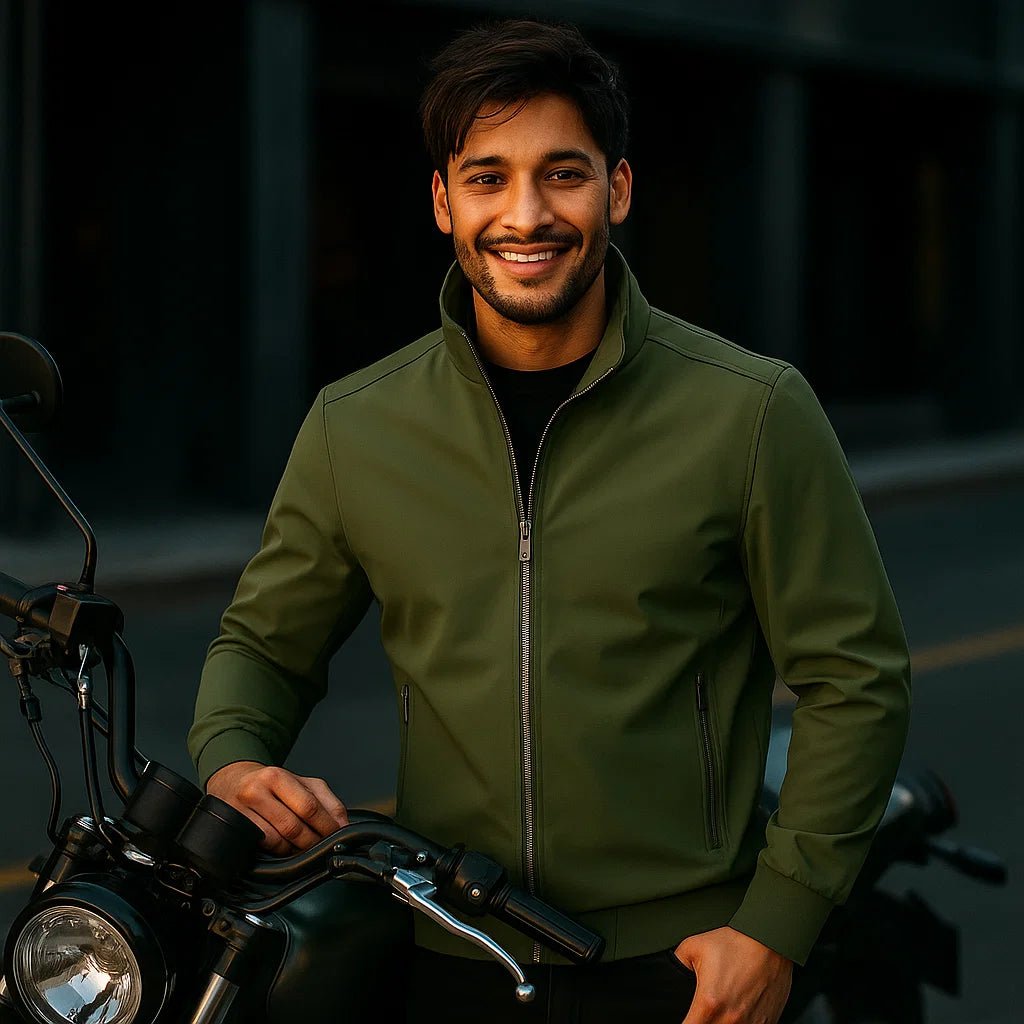 Luźna Kurtka dla Mężczyzn - Wysoki Kołnierz - Komfort i Styl - vivano - warszawa