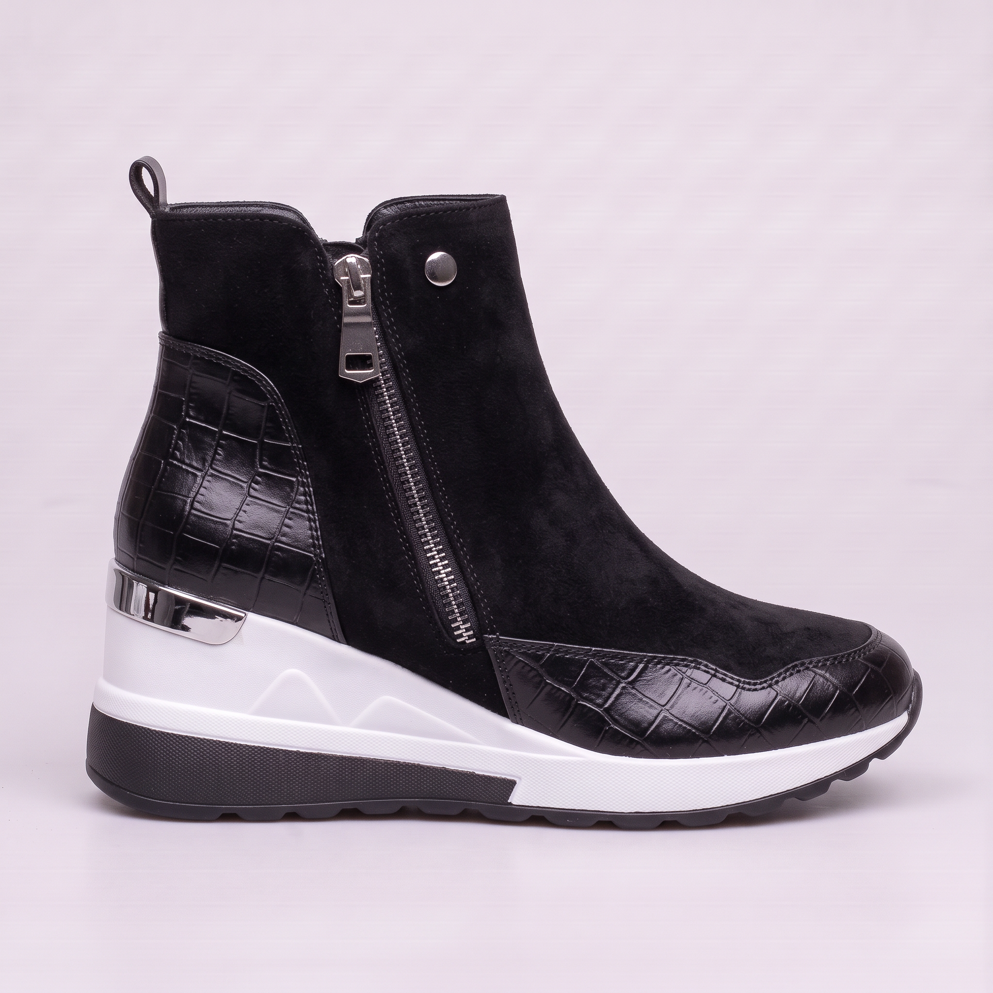 Damskie Buty Ortopedyczne Zamszowe Klinowe