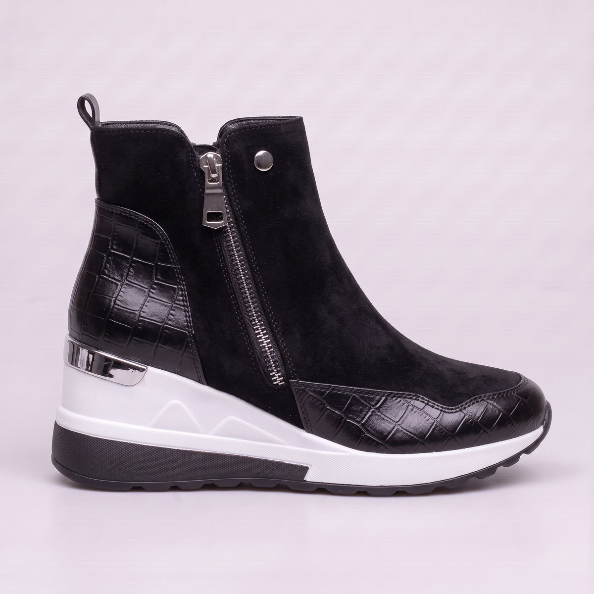 Damskie Buty Ortopedyczne Zamszowe Klinowe