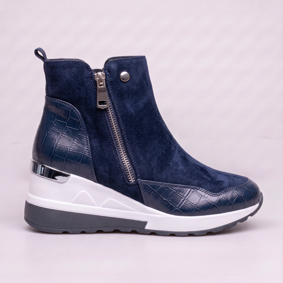 Damskie Buty Ortopedyczne Zamszowe Klinowe