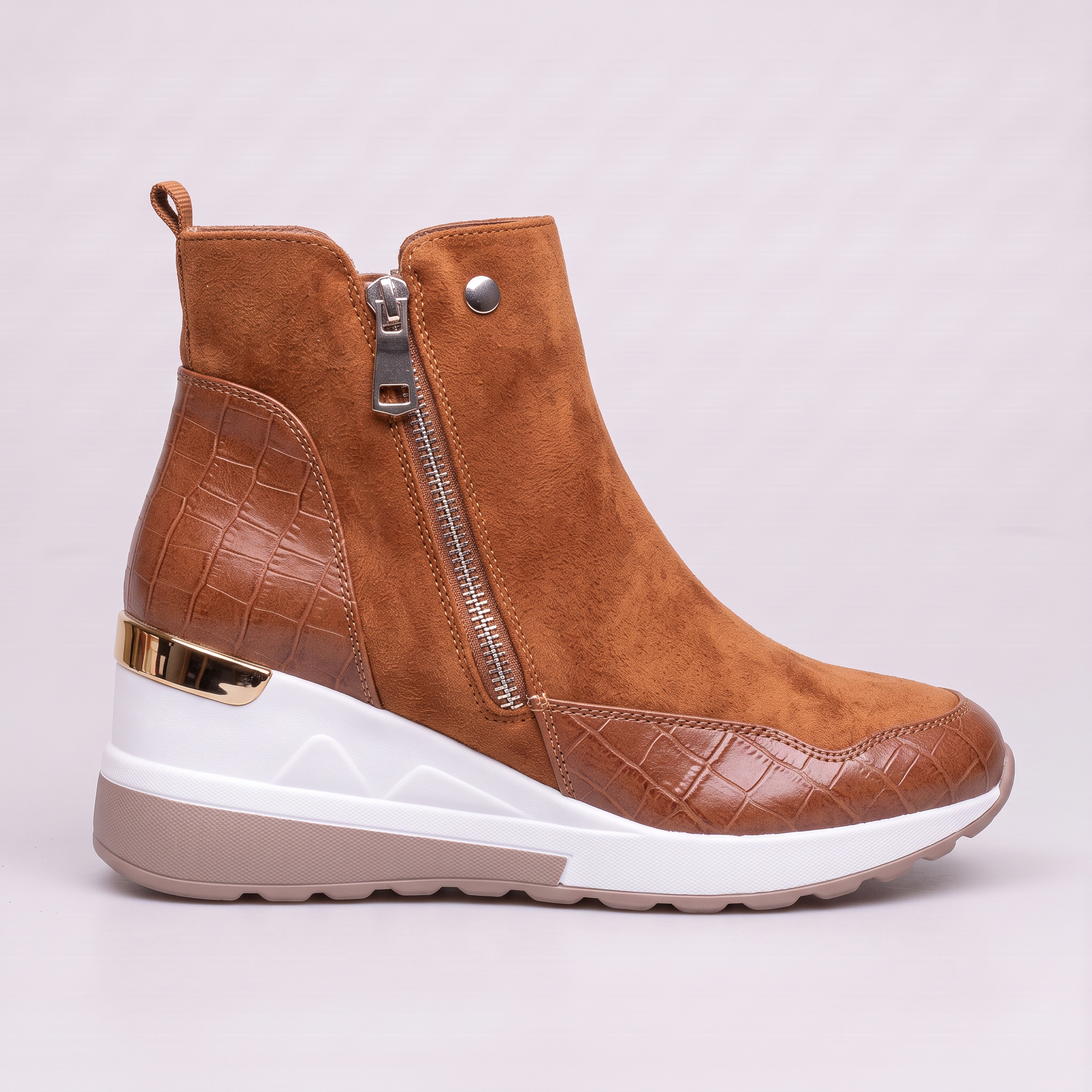 Damskie Buty Ortopedyczne Zamszowe Klinowe