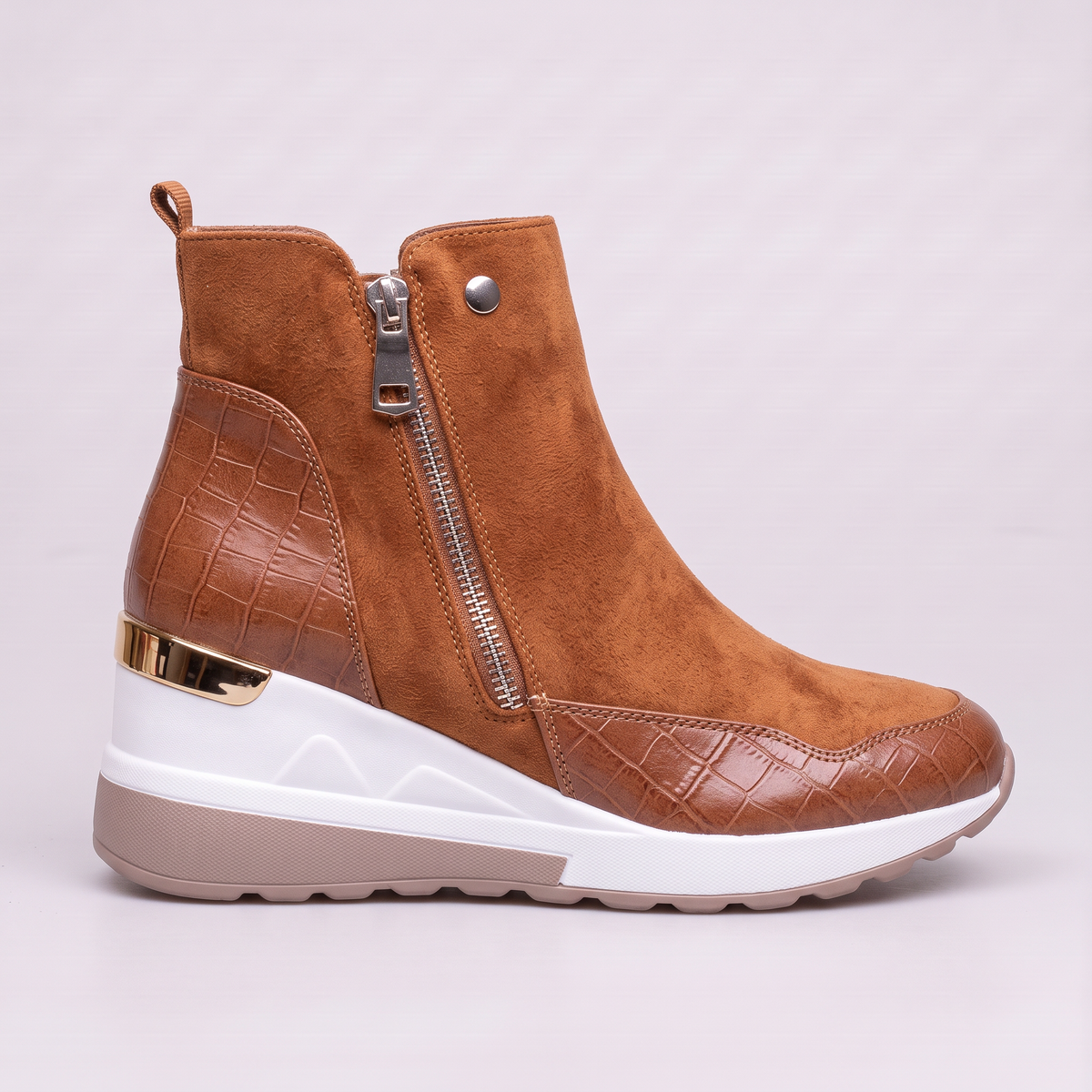 Damskie Buty Ortopedyczne Zamszowe Klinowe
