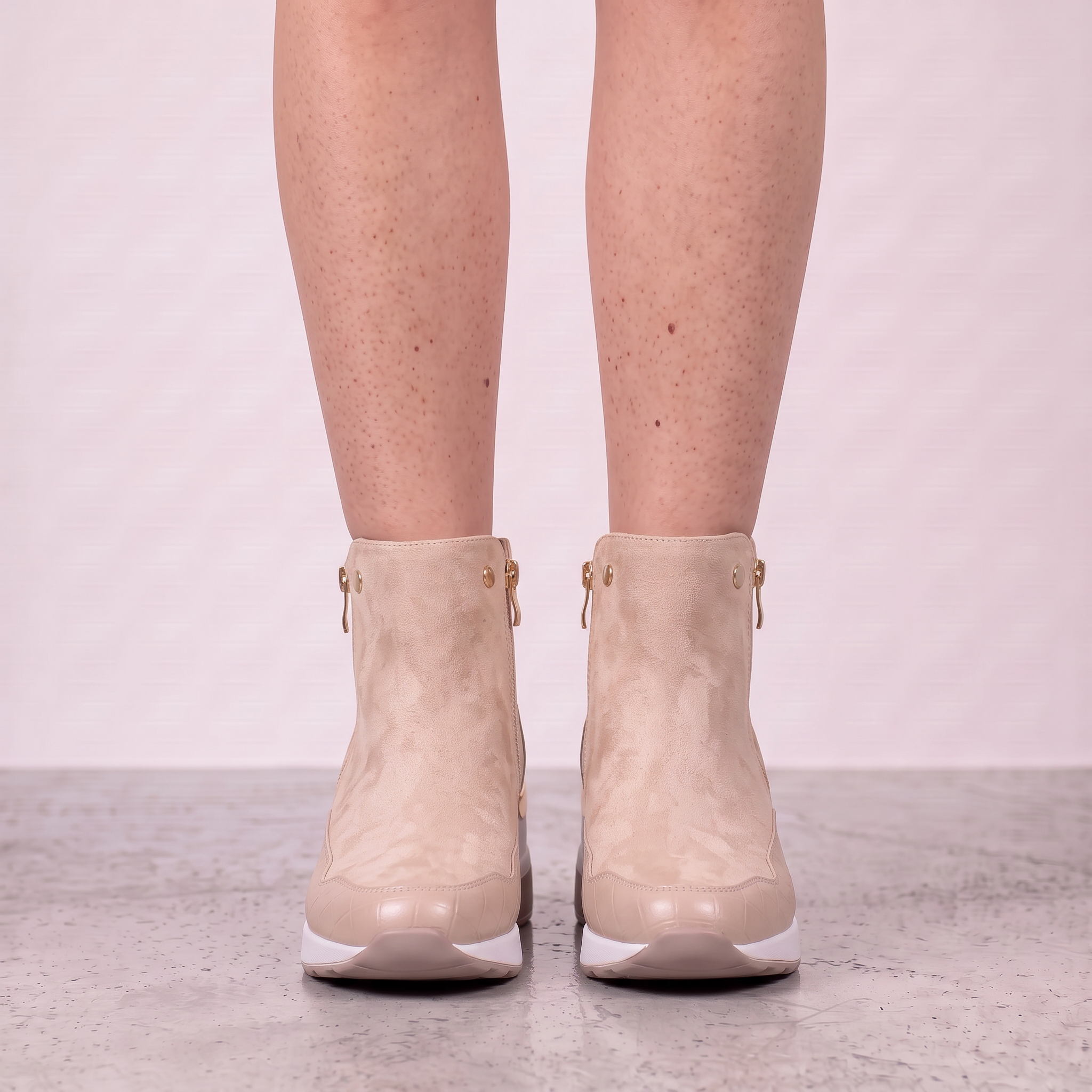 Damskie Buty Ortopedyczne Zamszowe Klinowe