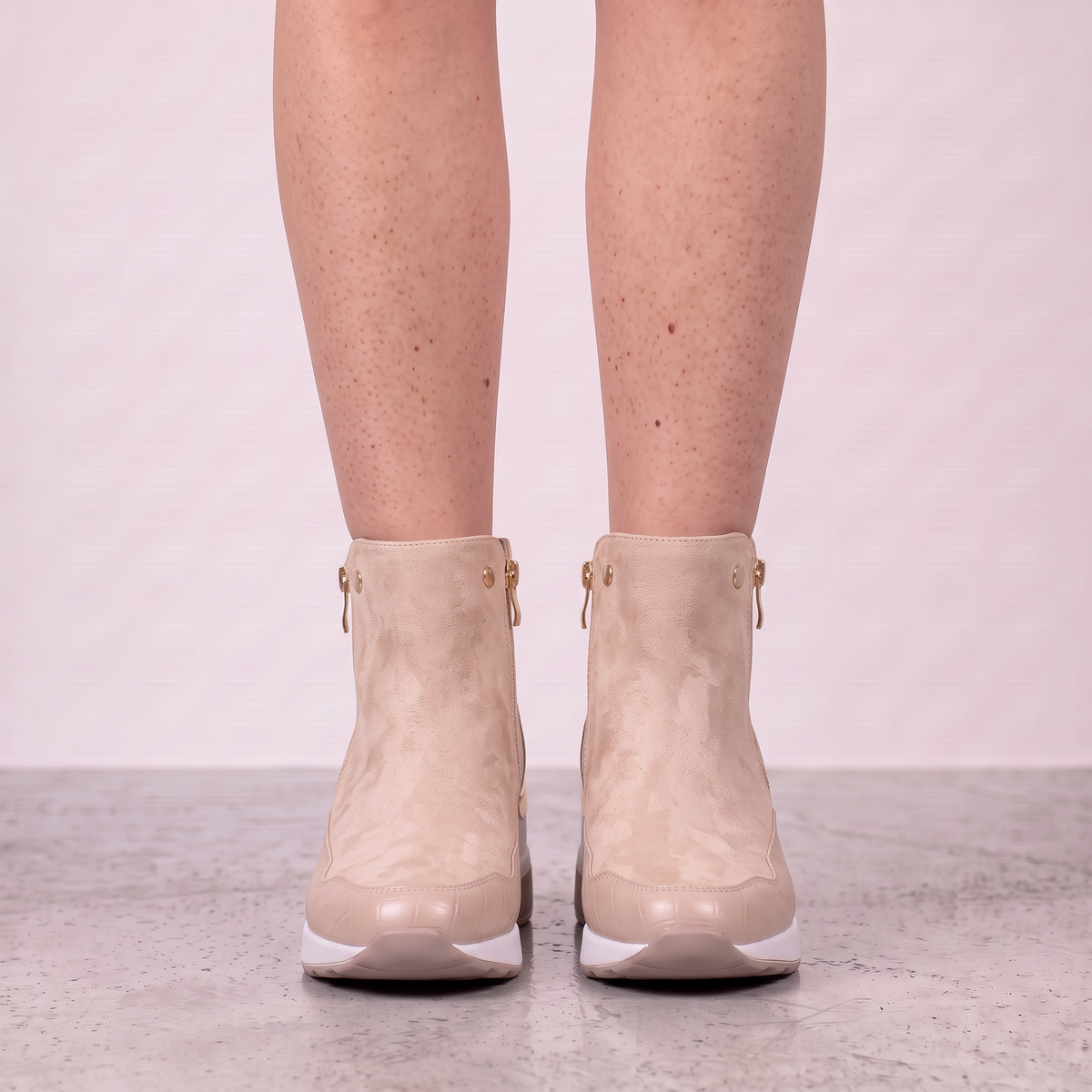 Damskie Buty Ortopedyczne Zamszowe Klinowe