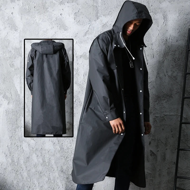 Kurtka Przeciwdeszczowa | Czarna, Wodoszczelna, Unisex