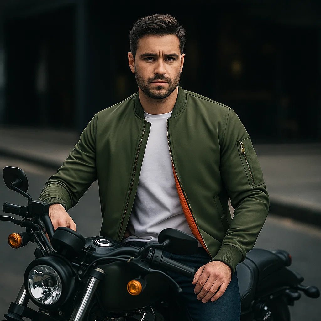 Męska Kurtka Pilotka - Klasyczny Design - Ponadczasowy Styl z Zamkiem - vivano - warszawa