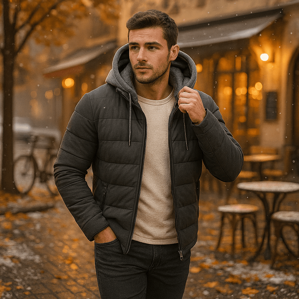 Męska Lekka Kurtka Zimowa z Kapturem - vivano - warszawa