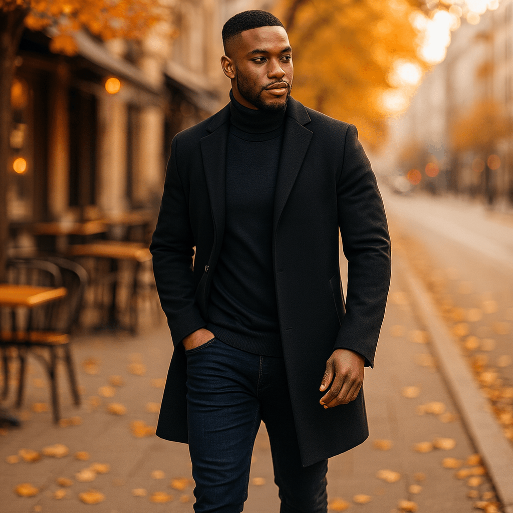 Męski Casual Płaszcz z Guzikami - vivano - warszawa