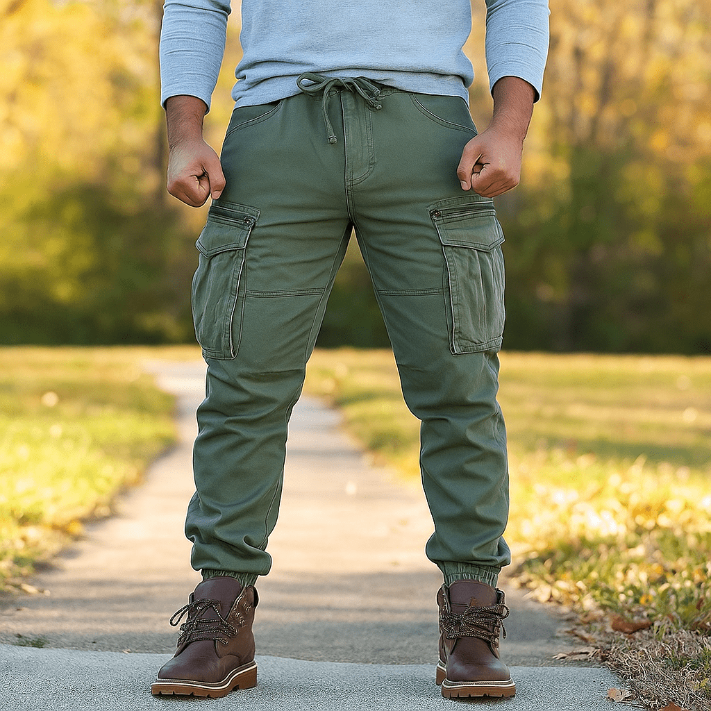 Męskie Spodnie Cargo - Elastyczny Pas - Komfort i Funkcja - vivano - warszawa