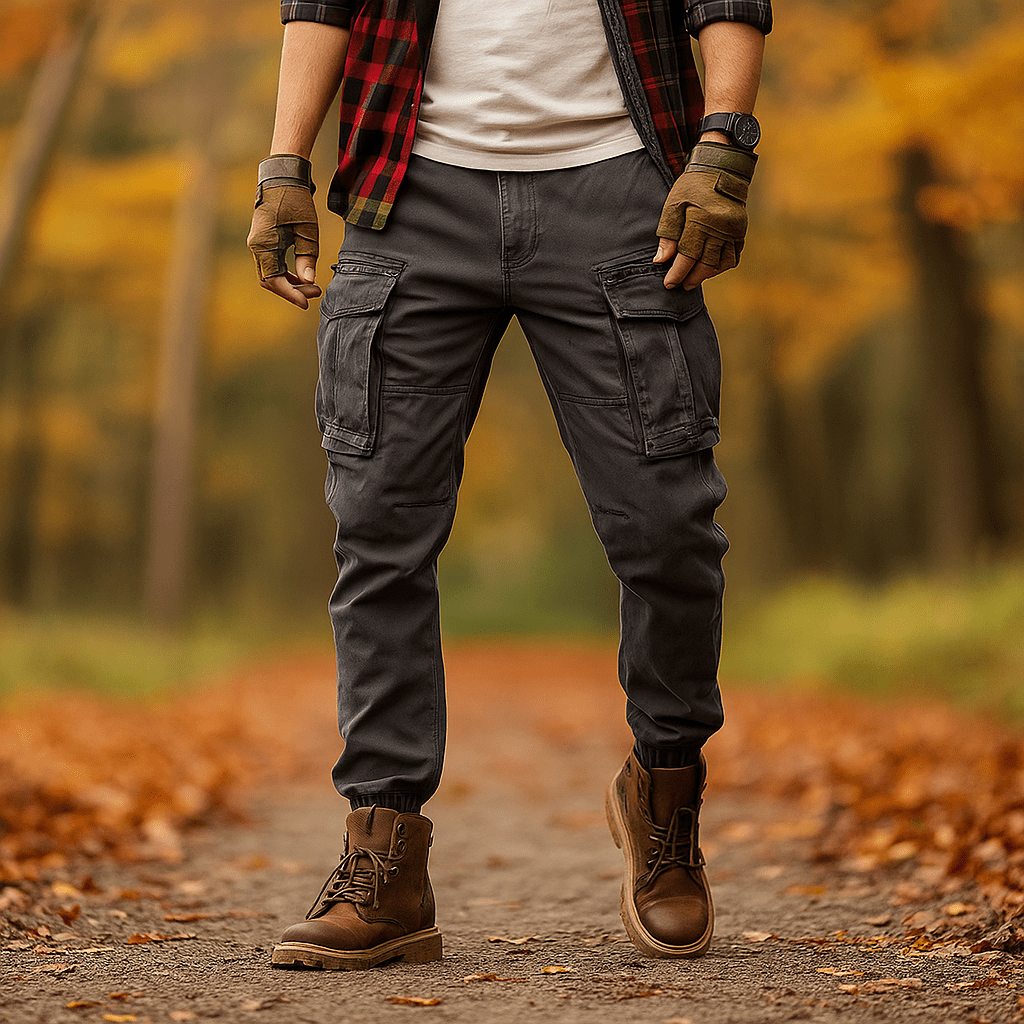 Męskie Spodnie Cargo - Elastyczny Pas - Komfort i Funkcja - vivano - warszawa