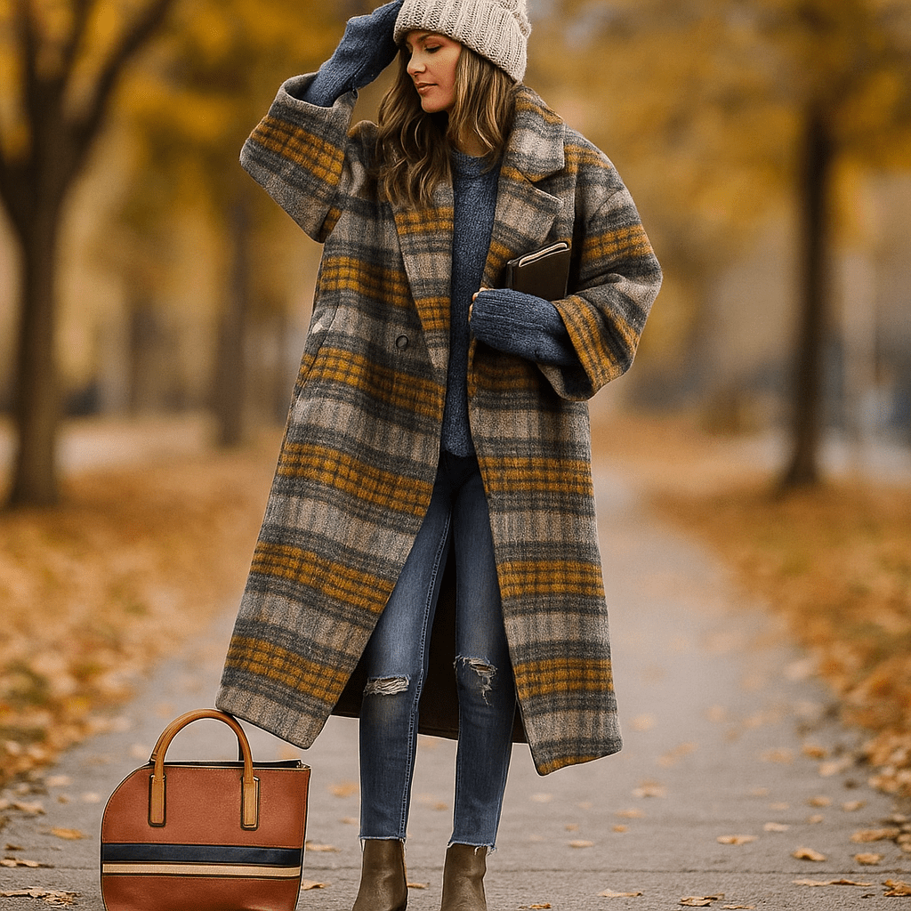 Milla – Długi Płaszcz – Ciepłe Kolory – Stylowy Komfort
