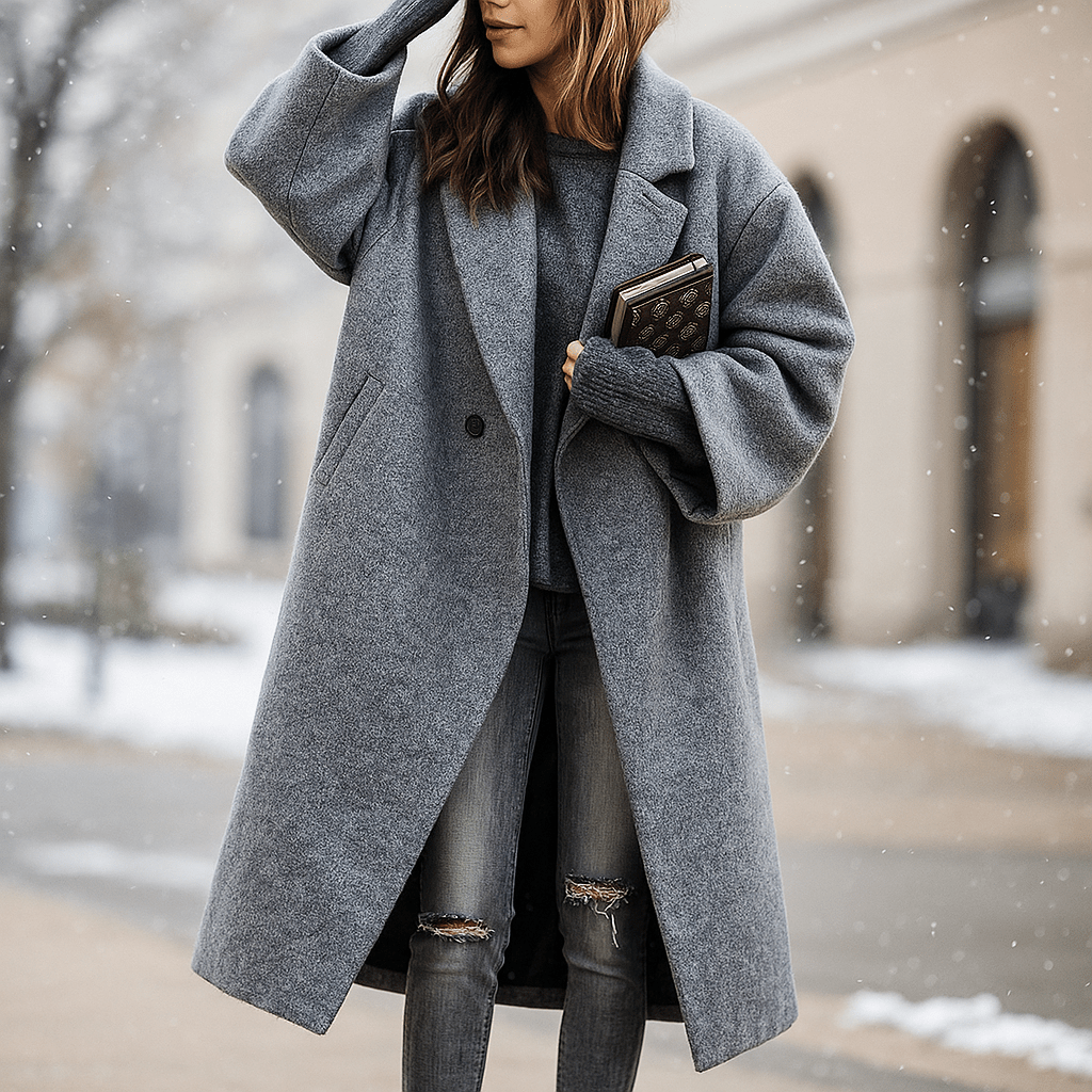 Milla – Długi Płaszcz – Ciepłe Kolory – Stylowy Komfort