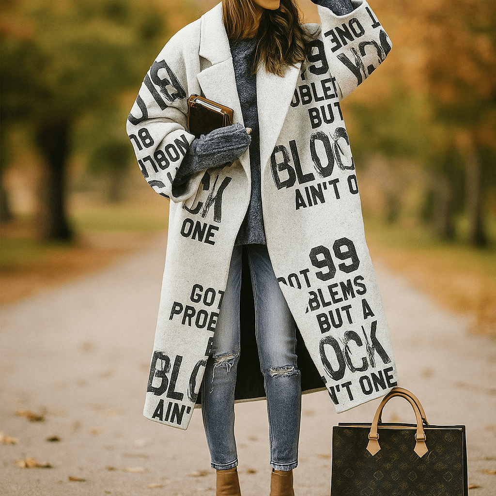 Milla - Dłogi Płaszcz Wełniany - Ciepłe Kolory - Stylowy Komfort - vivano - warszawa